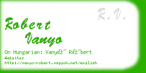 robert vanyo business card